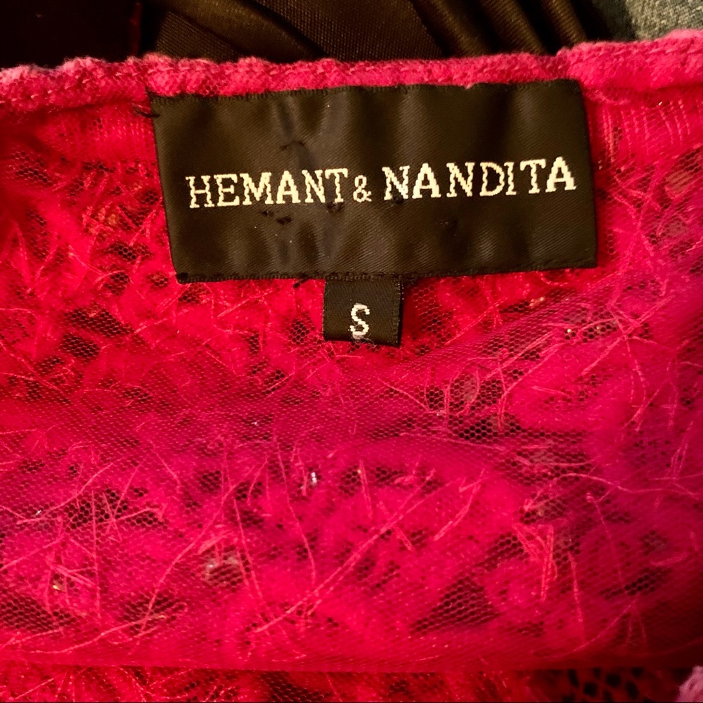 Hemant & Nandita RARE beaded silk maxi dress - Picture 6 of 7